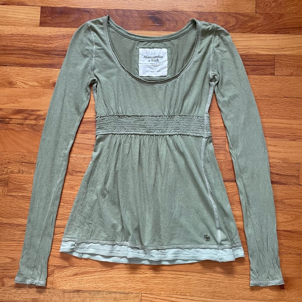 Rare 2000s Abercrombie Babydoll Longsleeve Shirt Size Medium